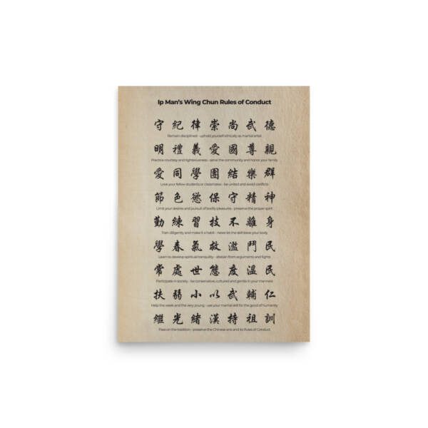 Ip Man's Wing Chun Rules of Conduct Poster - Image 5