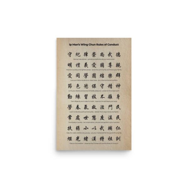 Ip Man's Wing Chun Rules of Conduct Poster - Image 6