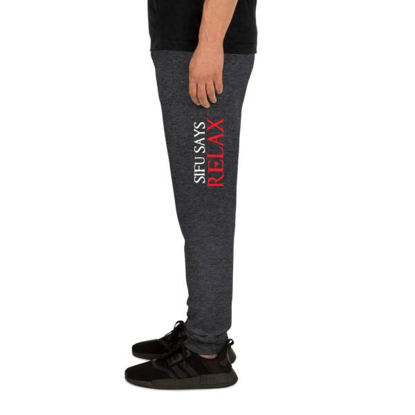 Unisex joggers black heather left leg 67f733b09fab8.jpg
